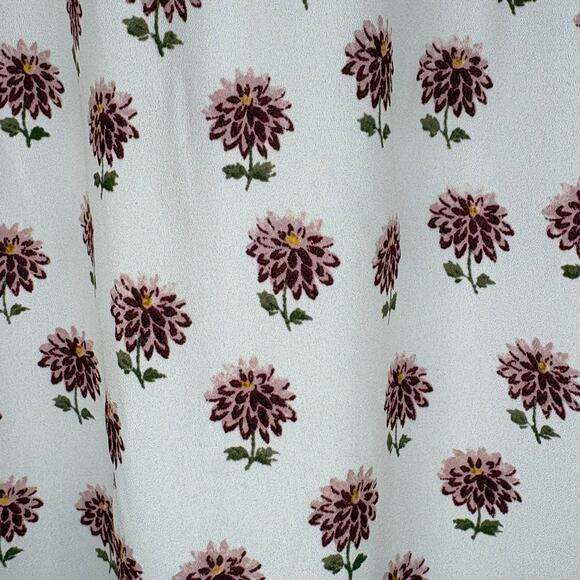 Loft Peasant Ivory Cowgirl Romantic Floral Lace Eyelet Button Up Blouse Sz L - Picture 5 of 7